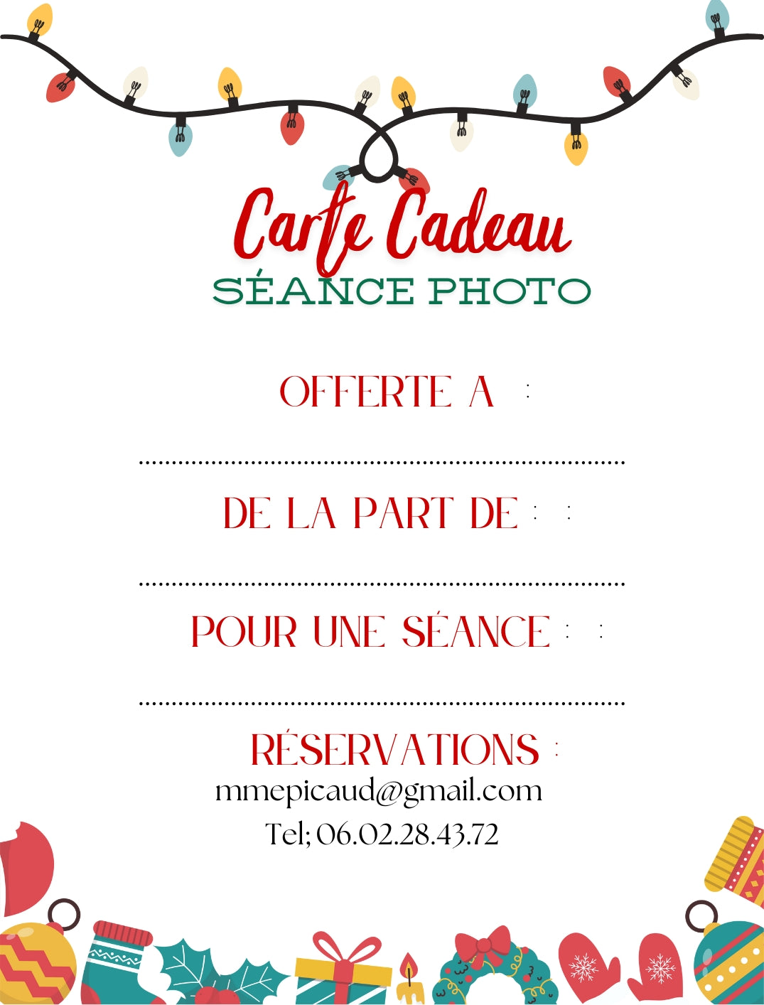 Lot de 10 Cartes Cadeaux Personnalisées - Métal assorties Noël