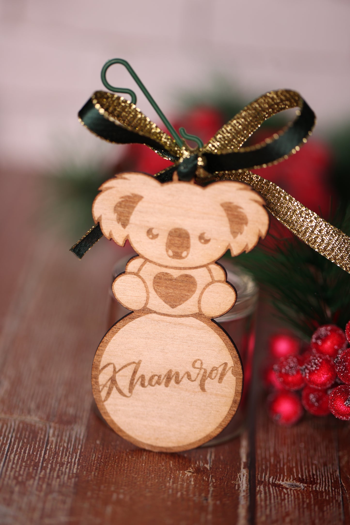 Suspension de Noël FORME KOALA Personnalisable.