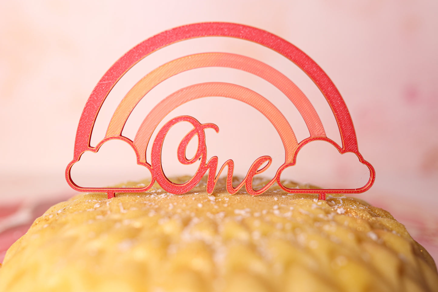 Cake Topper Rainbow One Tricolore Boho