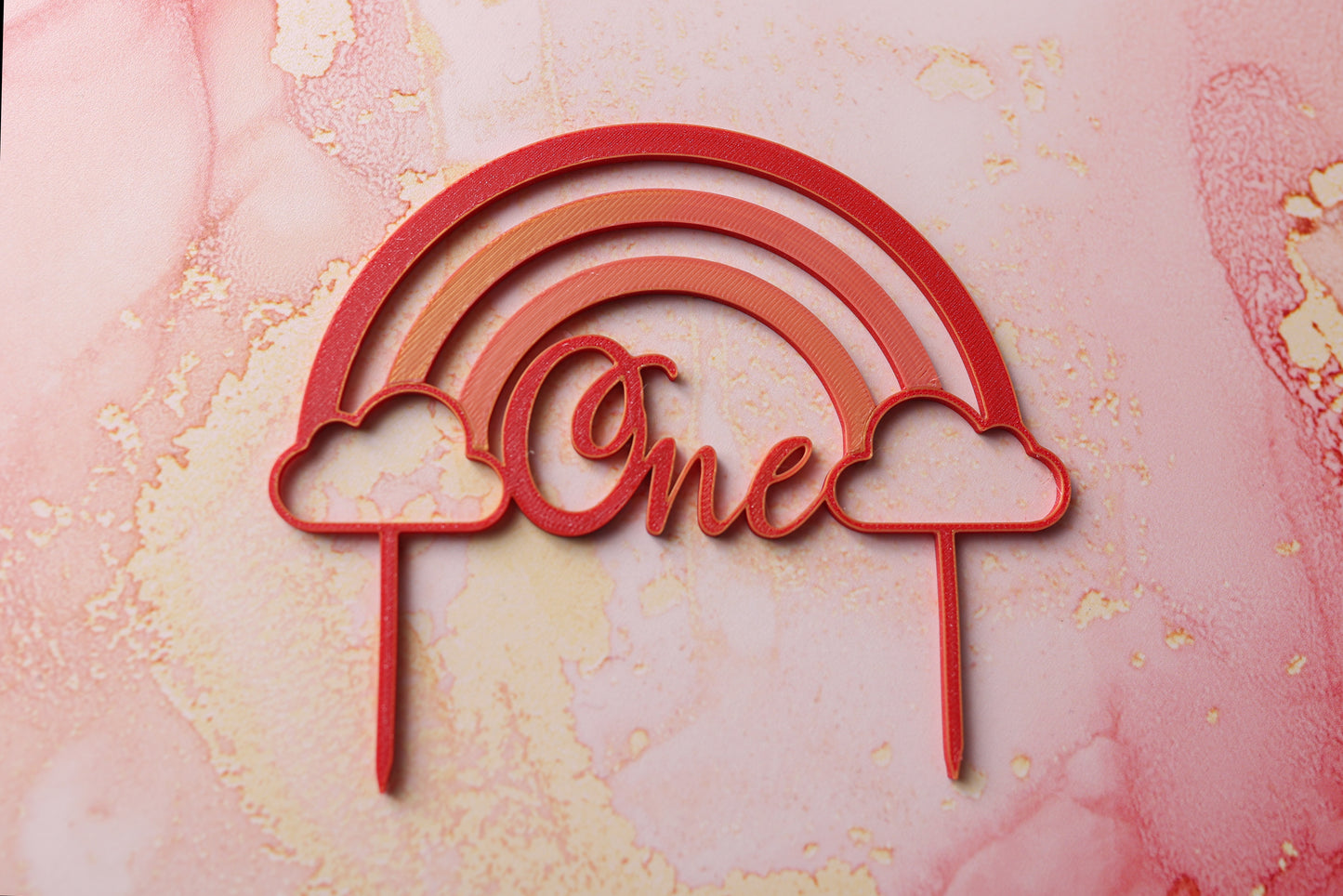 Cake Topper Rainbow One Tricolore Boho