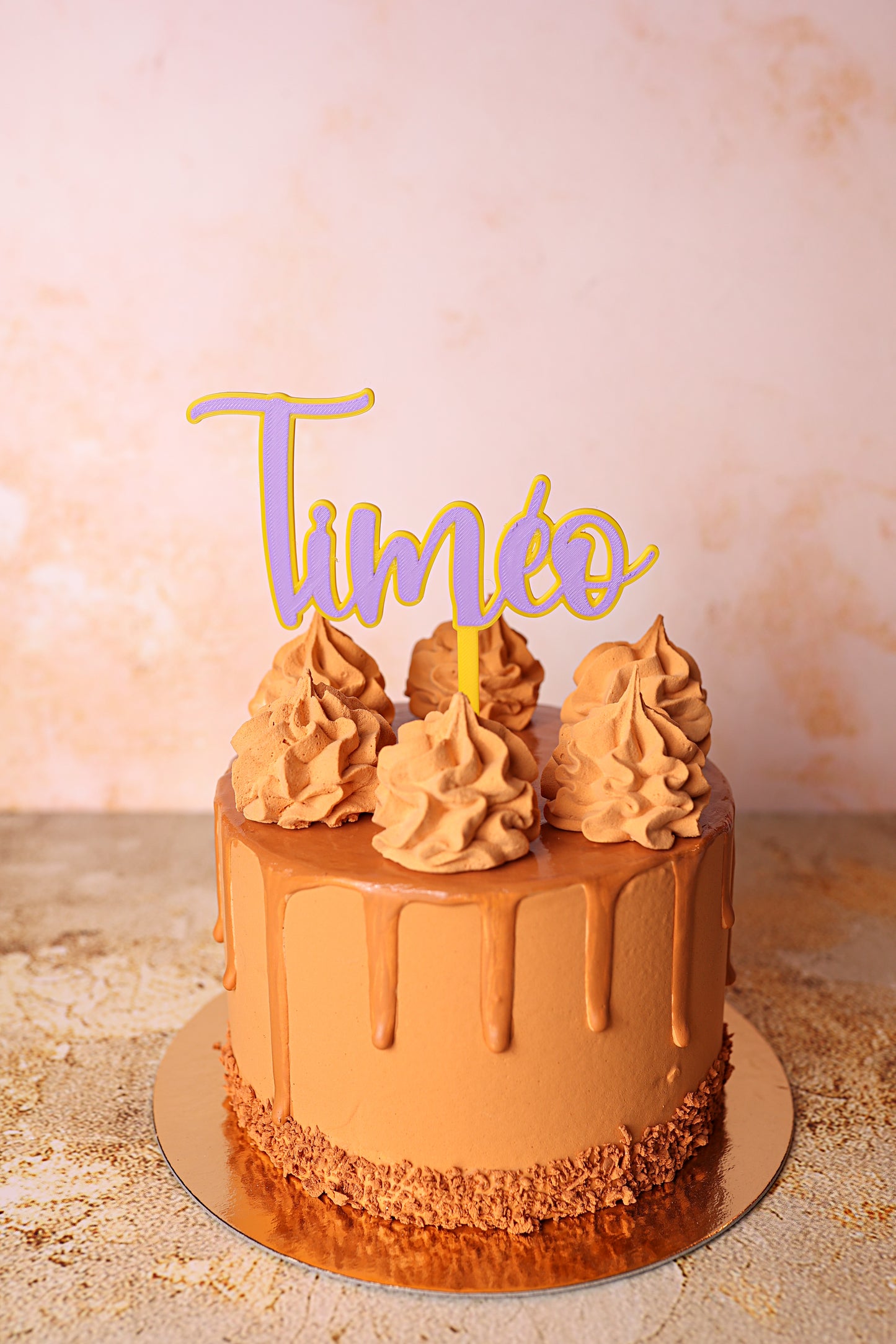 Cake Topper Prénom Personnalisé Bicolore