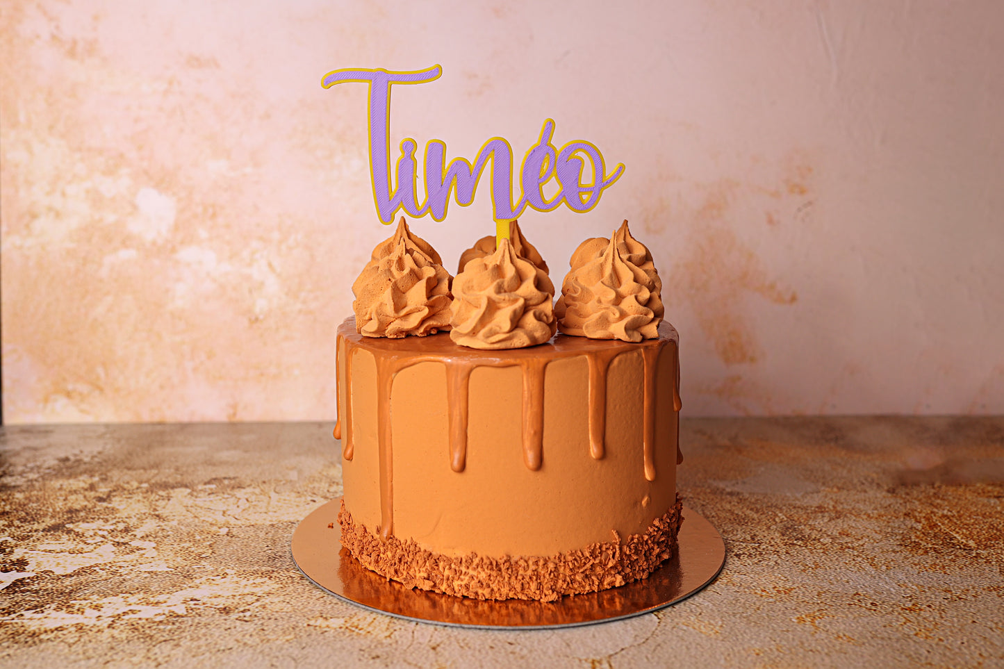 Cake Topper Prénom Personnalisé Bicolore