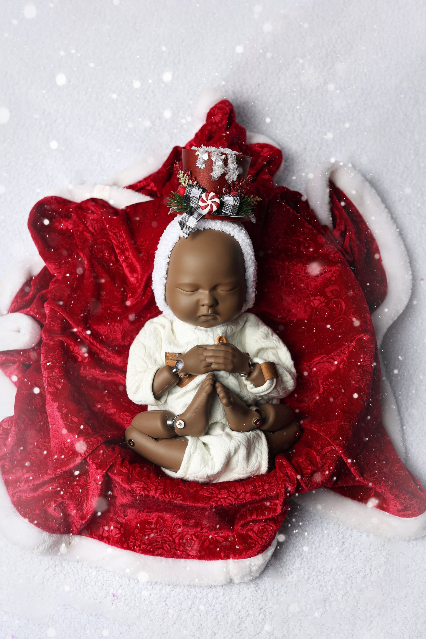 Bonnet Little Snowman - Version Rouge Pailleté - Modèle II