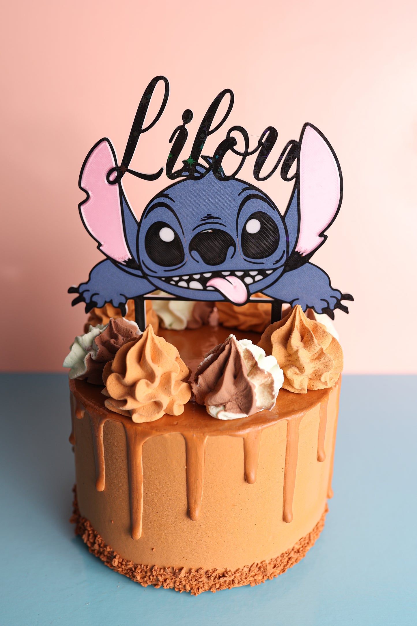 Cake Topper Stitch Prénom Personnalisé 4 Couleurs (Sur commande Uniquement)