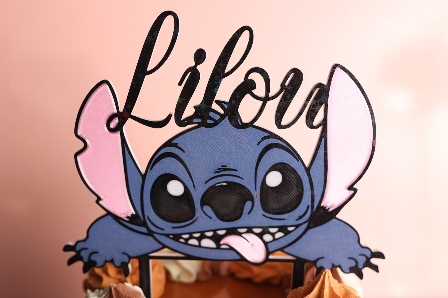 Cake Topper Stitch Prénom Personnalisé 4 Couleurs (Sur commande Uniquement)
