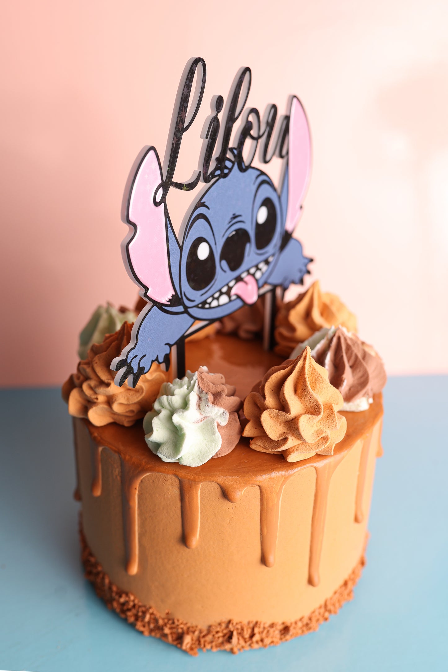 Cake Topper Stitch Prénom Personnalisé 4 Couleurs (Sur commande Uniquement)