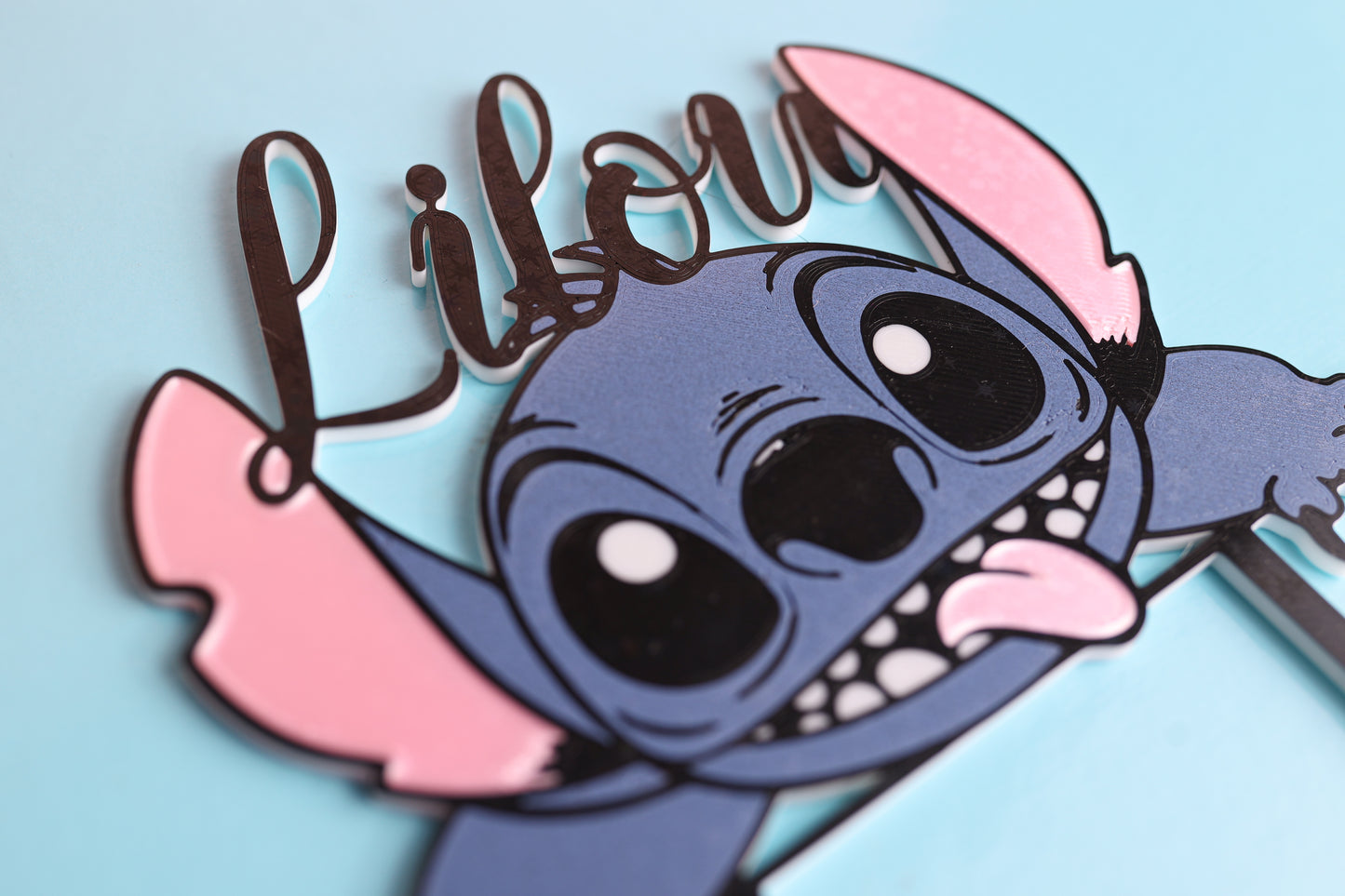 Cake Topper Stitch Prénom Personnalisé 4 Couleurs (Sur commande Uniquement)