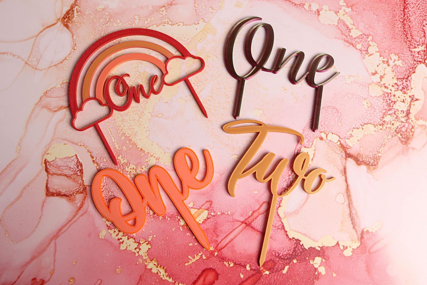Pochette Cake Topper Assortis x4