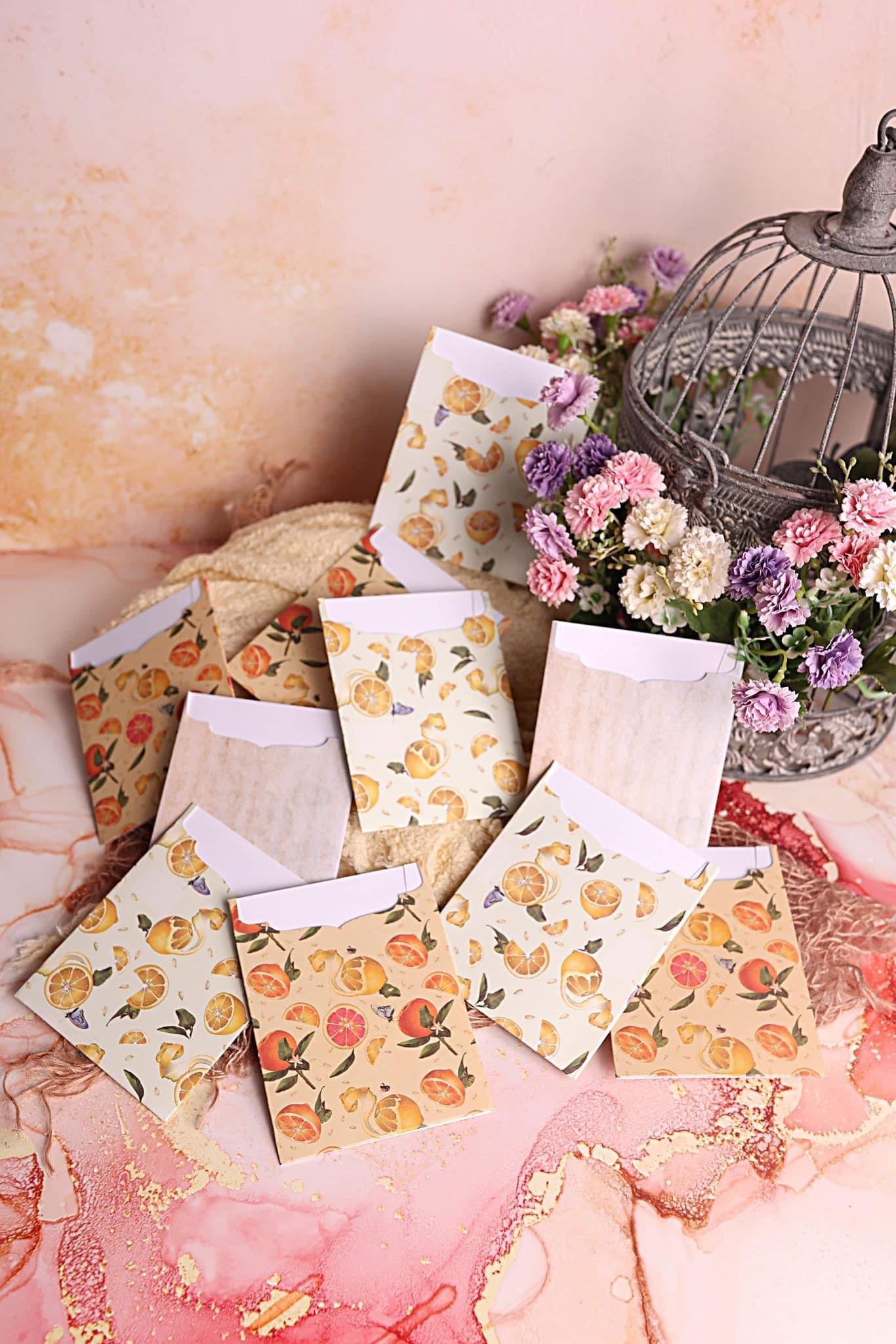 Lot de 10 Cartes Cadeaux Personnalisées - Agrumes