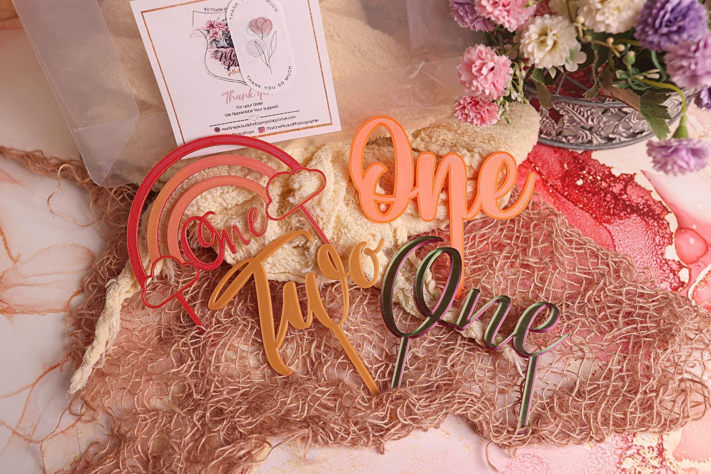 Pochette Cake Topper Assortis x4