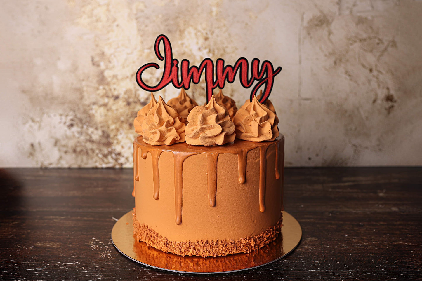Cake Topper Prénom Personnalisé Bicolore