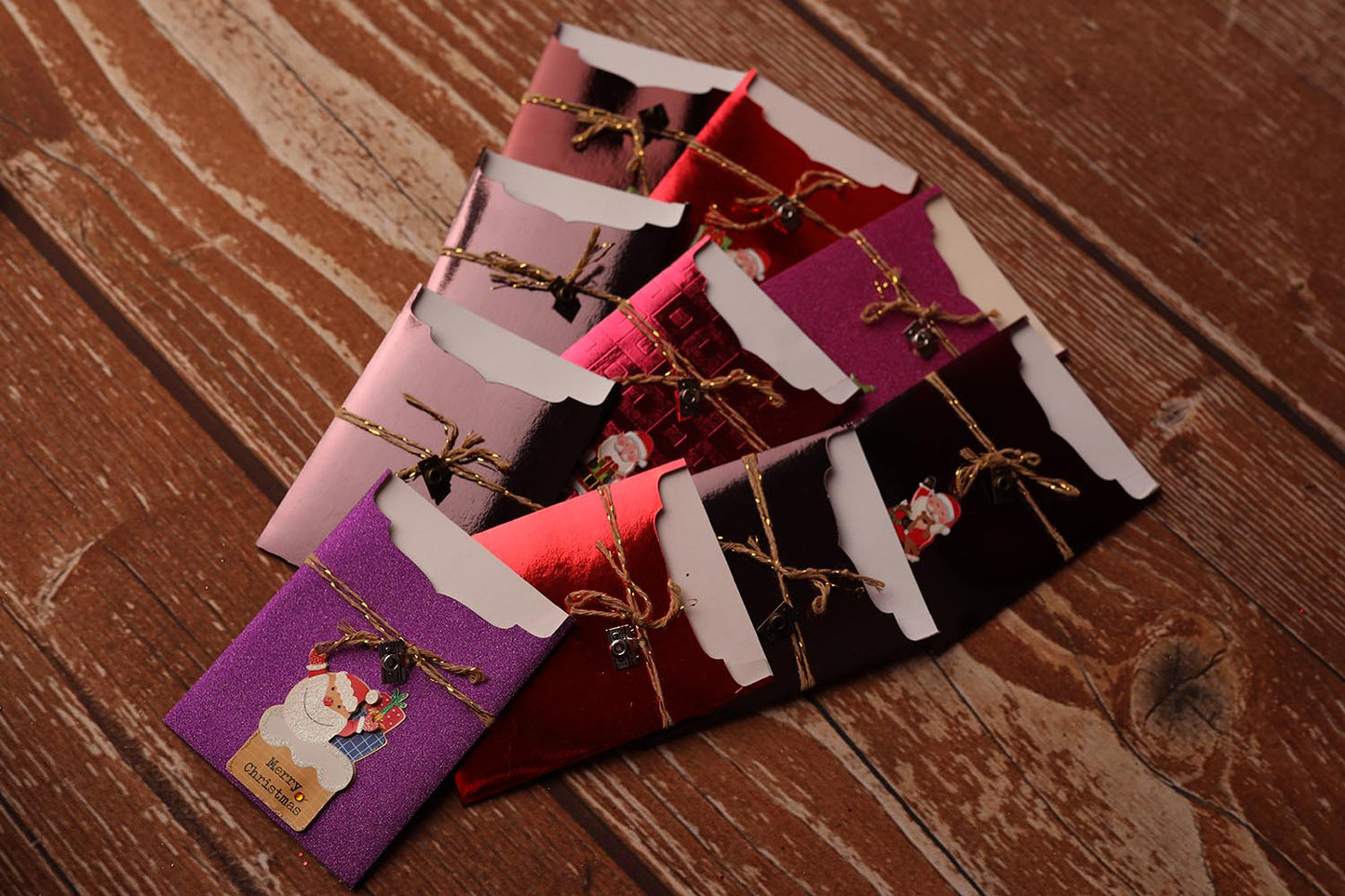 Lot de 10 Cartes Cadeaux Personnalisées - Métal assorties Noël.