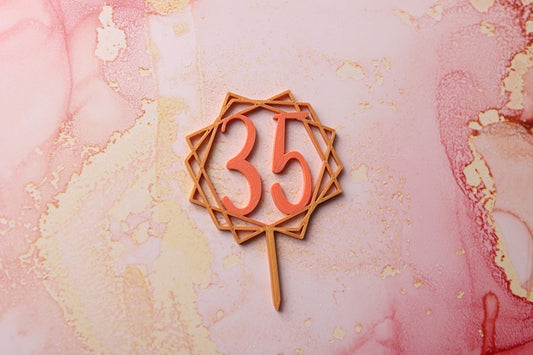 Cake Topper Chiffre Personnalisé Bicolore