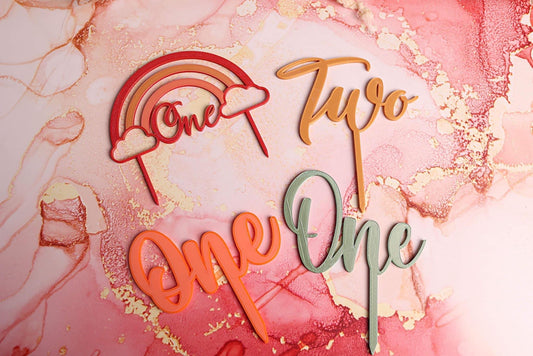 Pochette Cake Topper Assortis x4