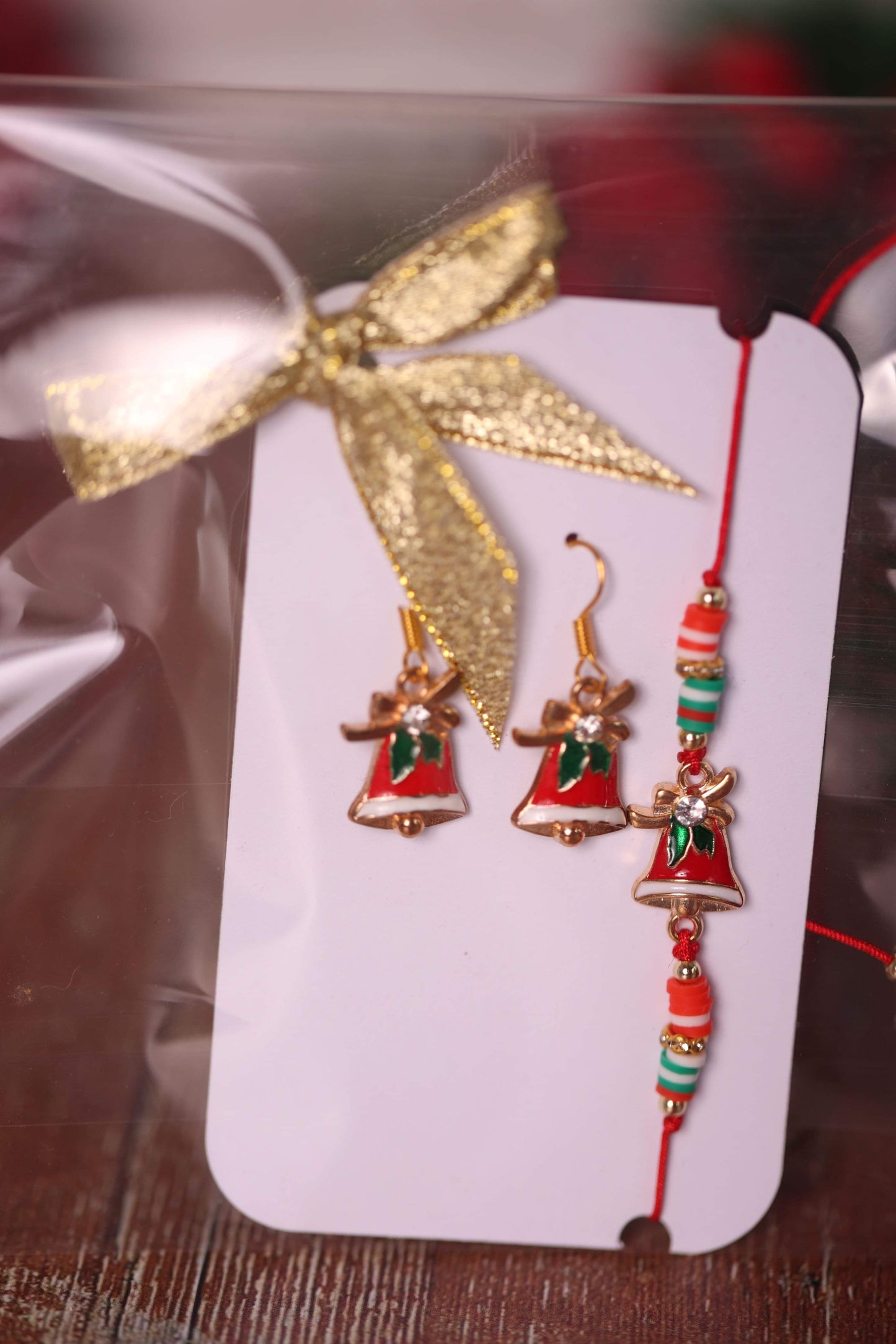 Set Boucles d’Oreilles + Bracelet assorti de Noël