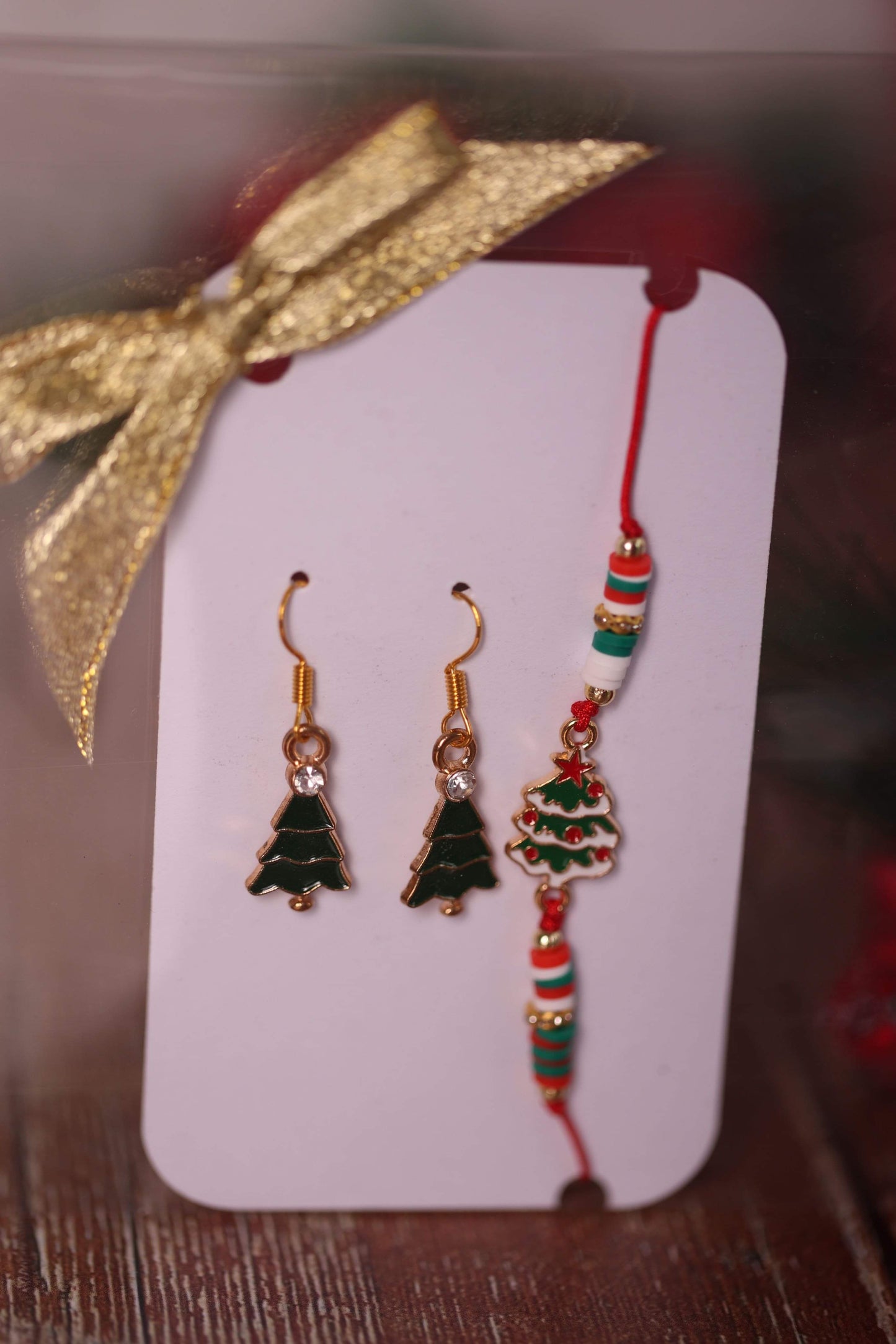 Set Boucles d’Oreilles + Bracelet assorti de Noël