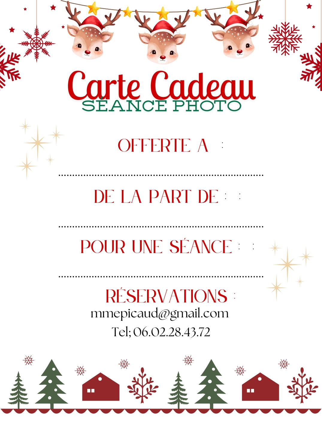 Lot de 10 Cartes Cadeaux Personnalisées - Métal assorties Noël