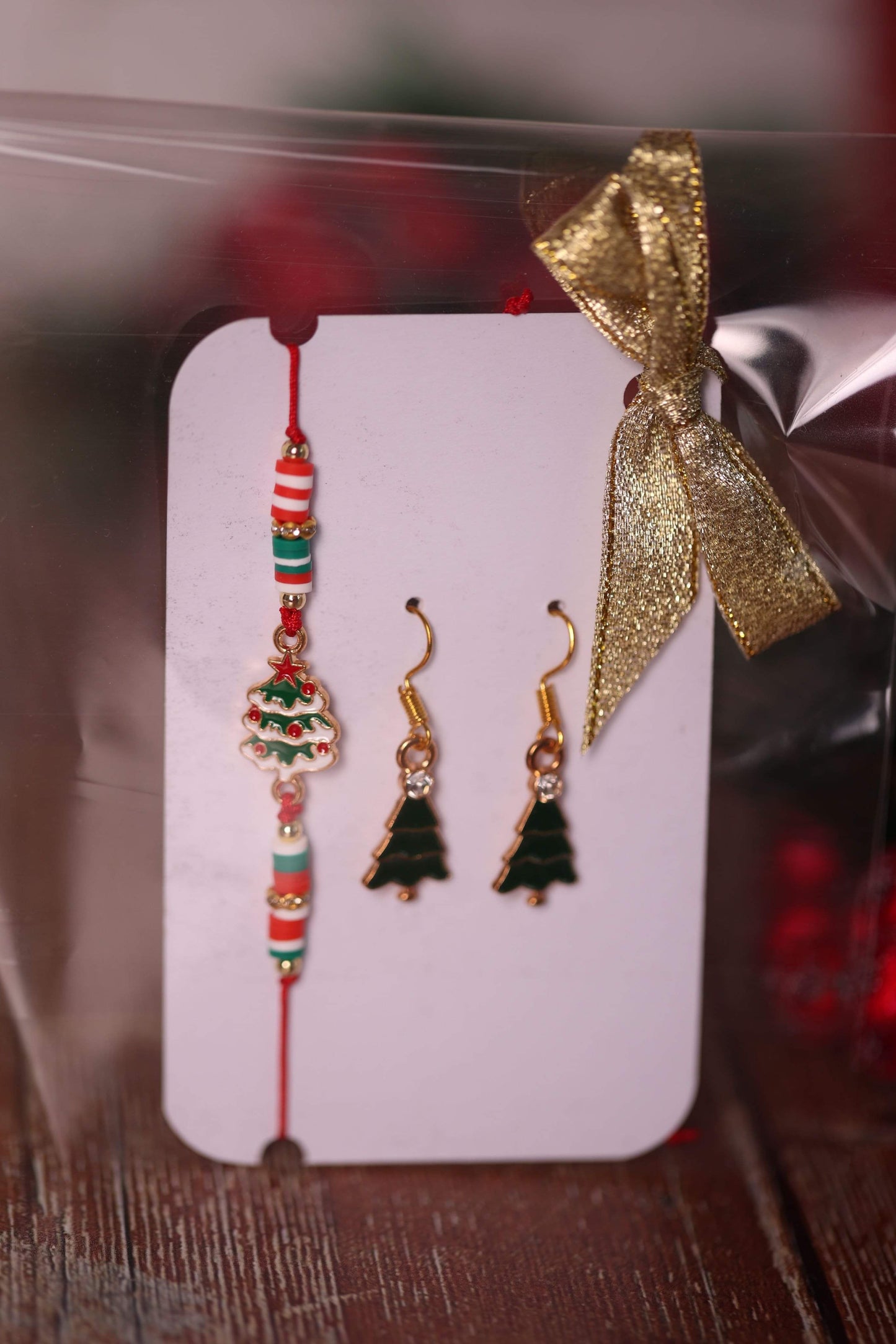 Set Boucles d’Oreilles + Bracelet assorti de Noël