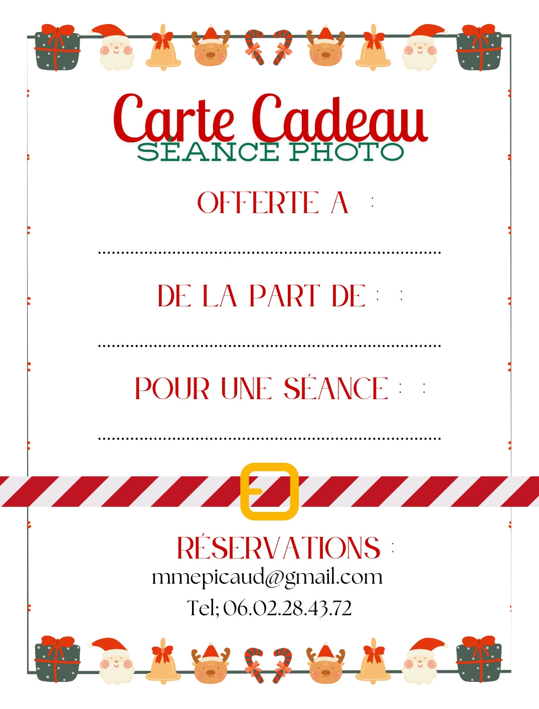 Lot de 10 Cartes Cadeaux Personnalisées - Métal assorties Noël