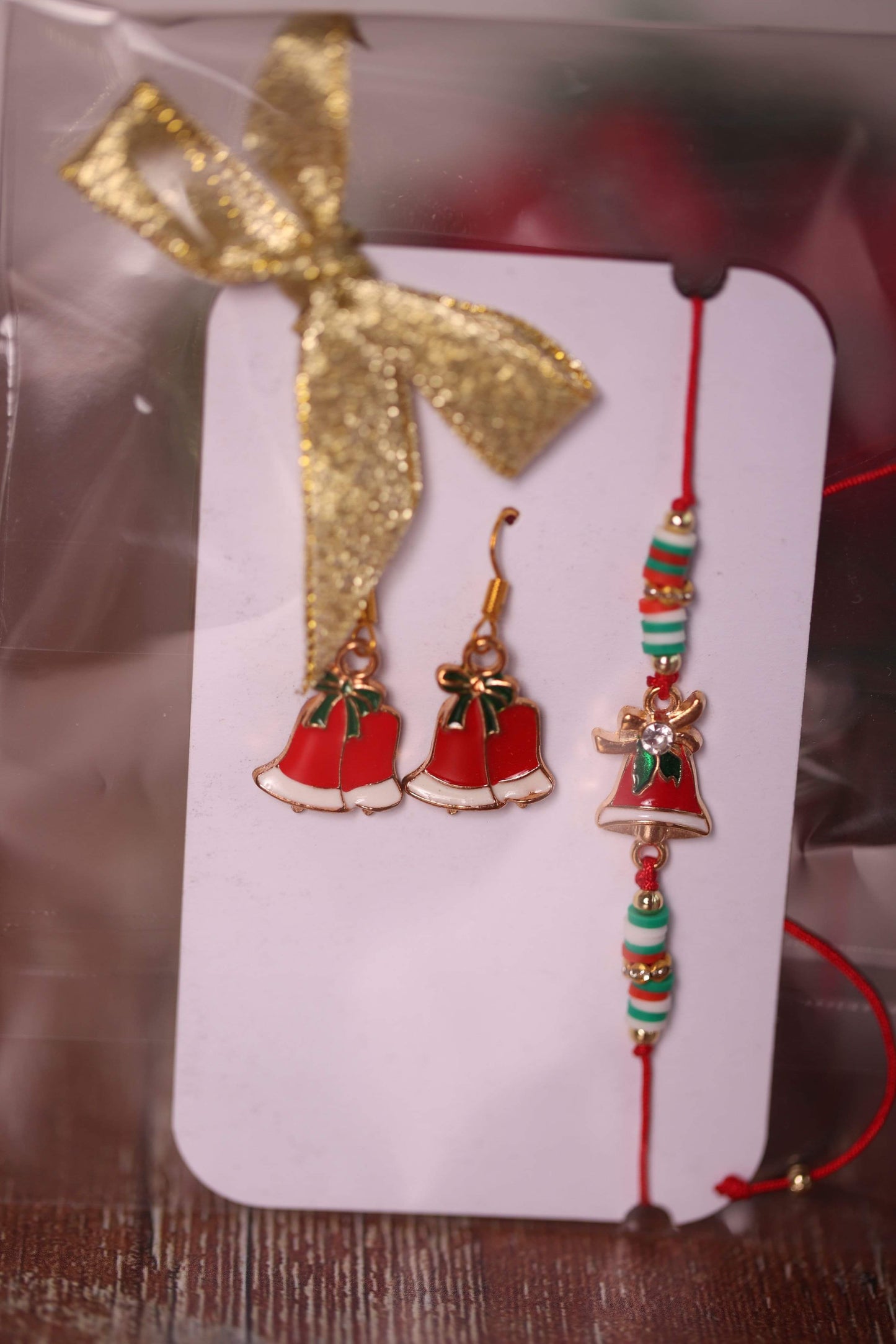 Set Boucles d’Oreilles + Bracelet assorti de Noël