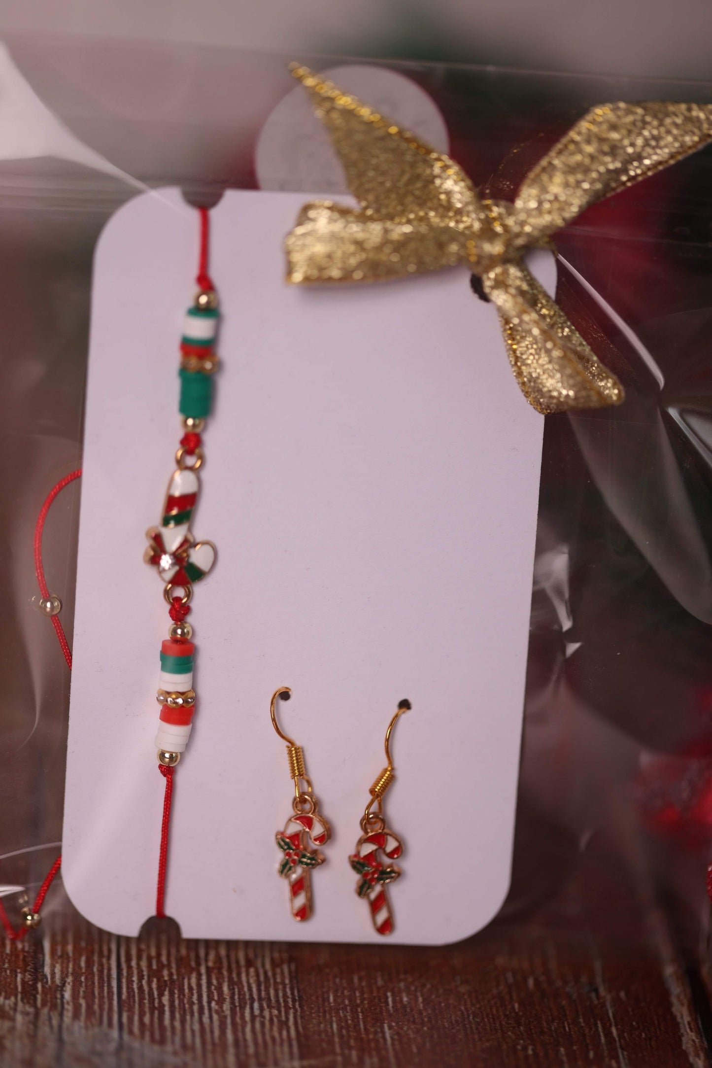 Set Boucles d’Oreilles + Bracelet assorti de Noël