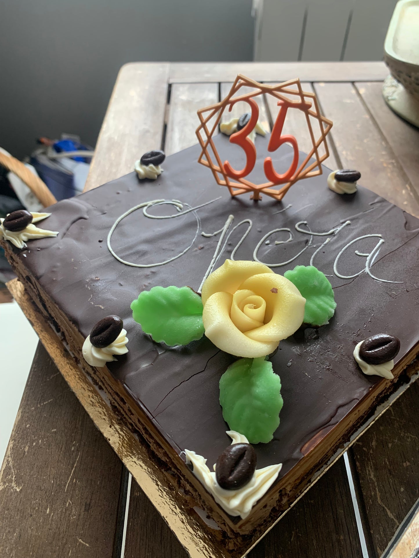Cake Topper Chiffre Personnalisé Bicolore