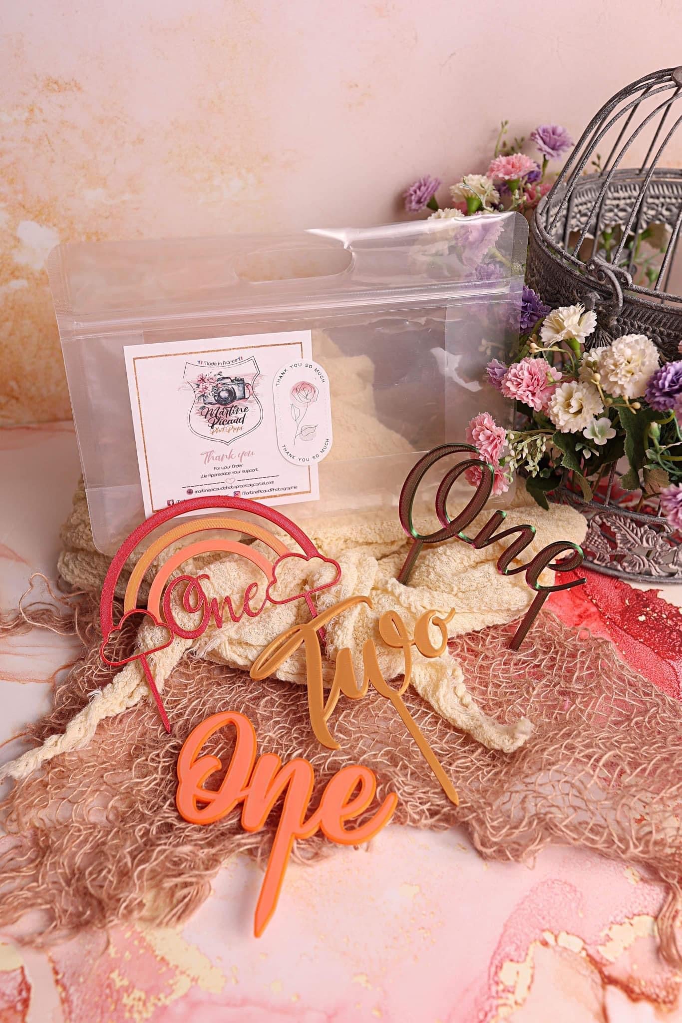 Pochette Cake Topper Assortis x4