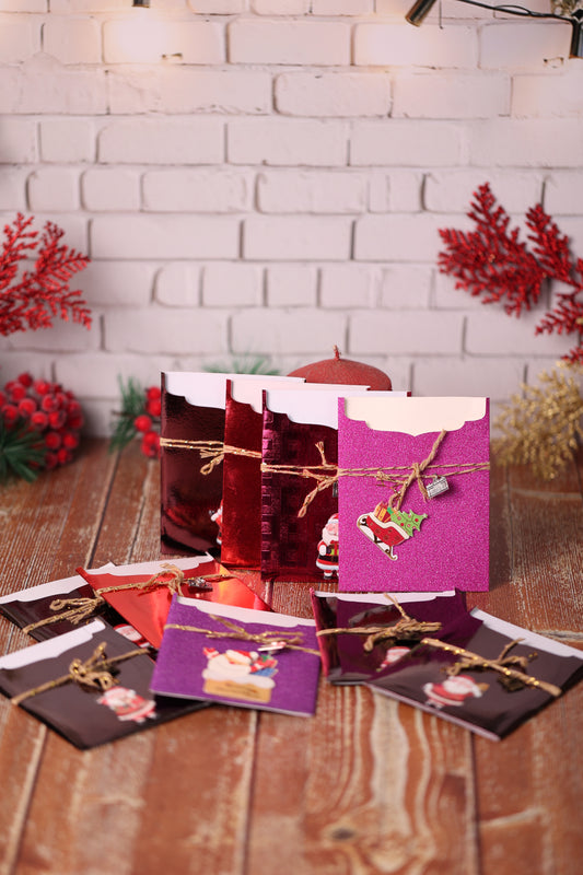 Lot de 10 Cartes Cadeaux Personnalisées - Métal assorties Noël.