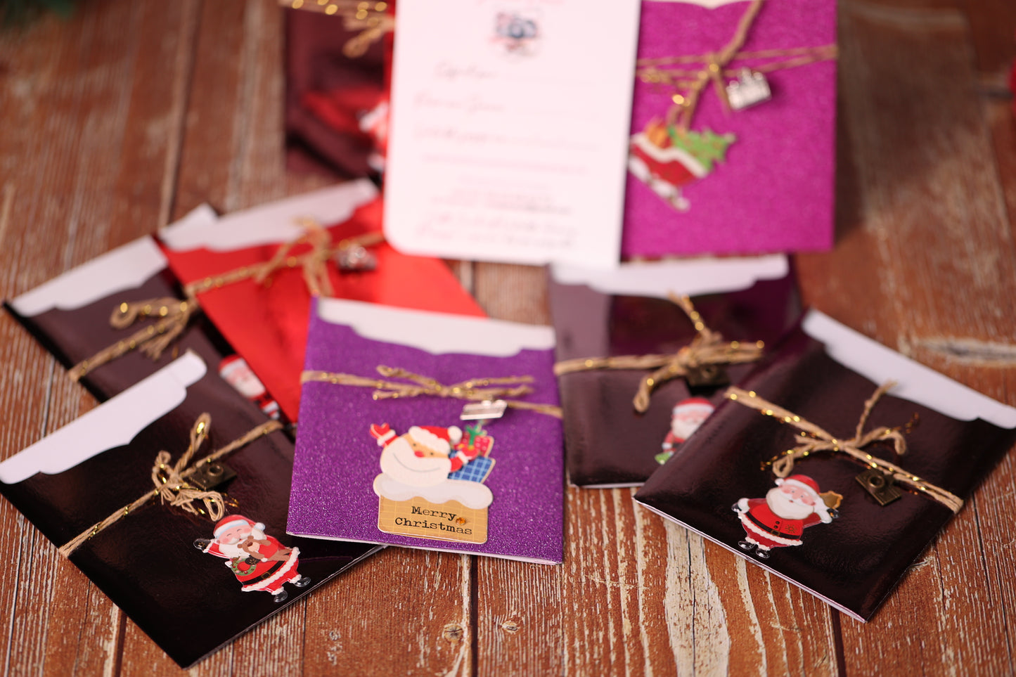 Lot de 10 Cartes Cadeaux Personnalisées - Métal assorties Noël.