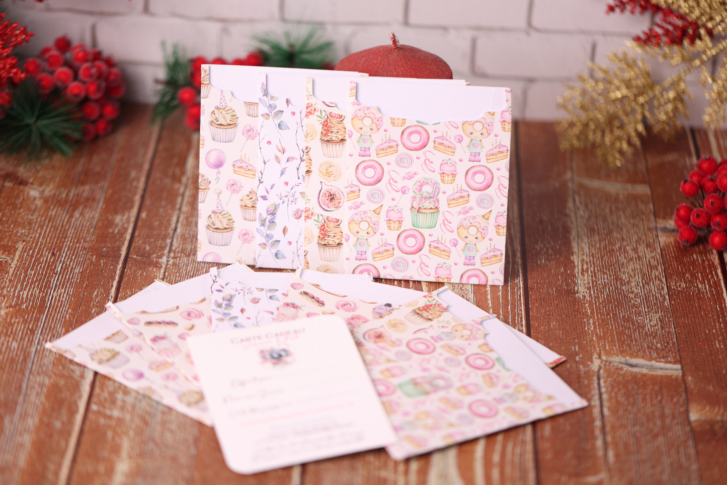 Lot de 10 Cartes Cadeaux Personnalisées - Gourmandises