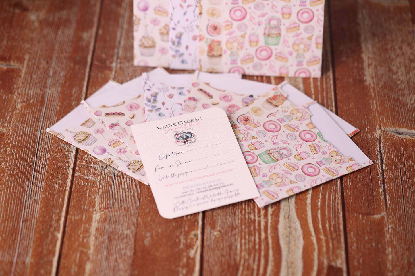 Lot de 10 Cartes Cadeaux Personnalisées - Gourmandises