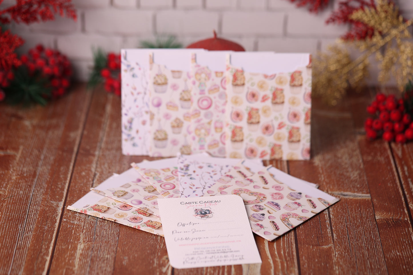 Lot de 10 Cartes Cadeaux Personnalisées - Gourmandises