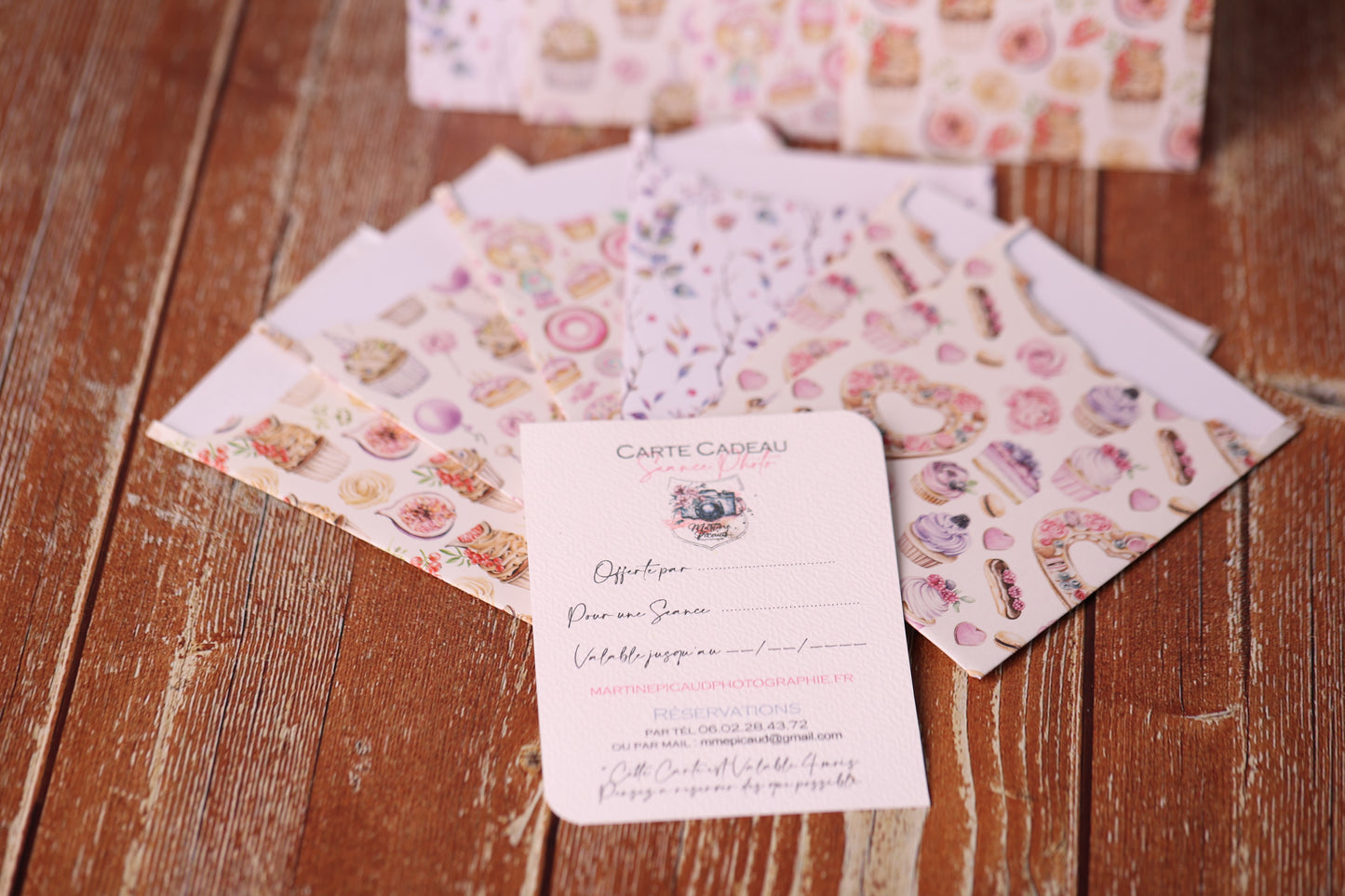 Lot de 10 Cartes Cadeaux Personnalisées - Gourmandises