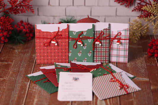 Lot de 10 Cartes Cadeaux Personnalisées - Noël Traditionnel assorties