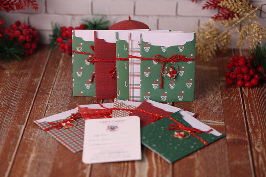 Lot de 10 Cartes Cadeaux Personnalisées - Noël Traditionnel assorties