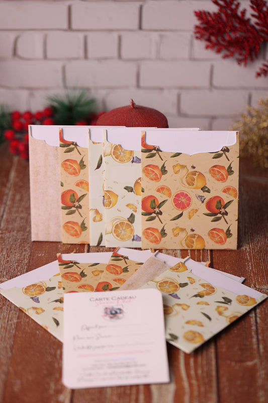 Lot de 10 Cartes Cadeaux Personnalisées - Agrumes