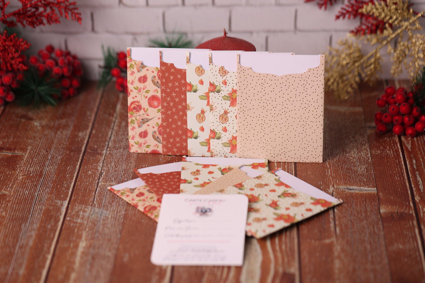 Lot de 10 Cartes Cadeaux Personnalisées Automne