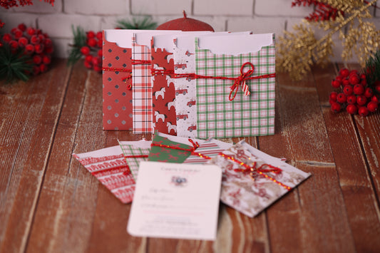 Lot de 10 Cartes Cadeaux Personnalisées - Noël Traditionnel assorties