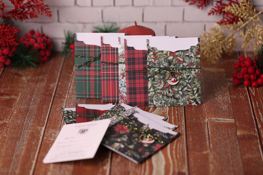 Lot de 10 Cartes Cadeaux Personnalisées - Noël Traditionnel assorties