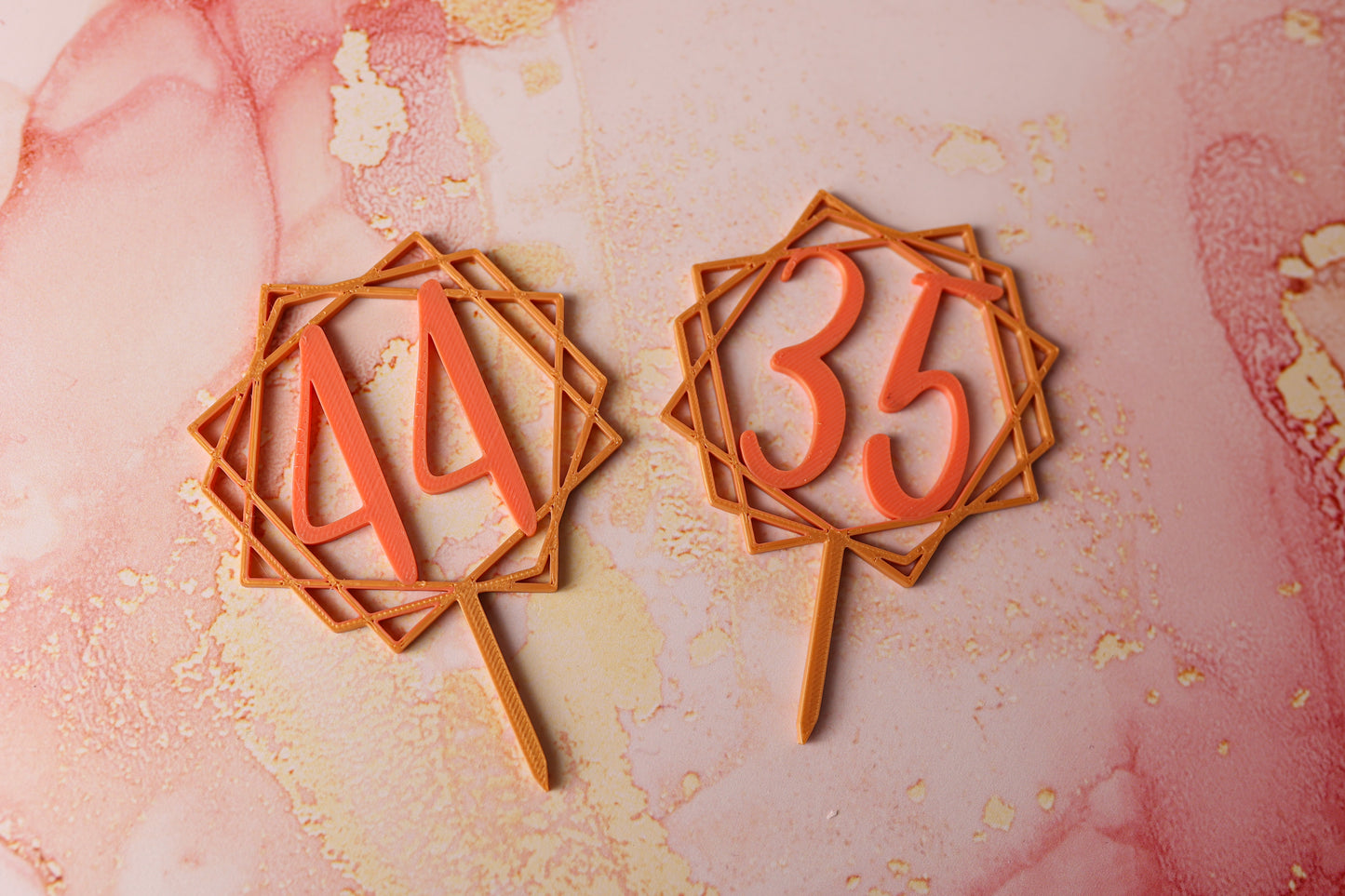 Cake Topper Chiffre Personnalisé Bicolore