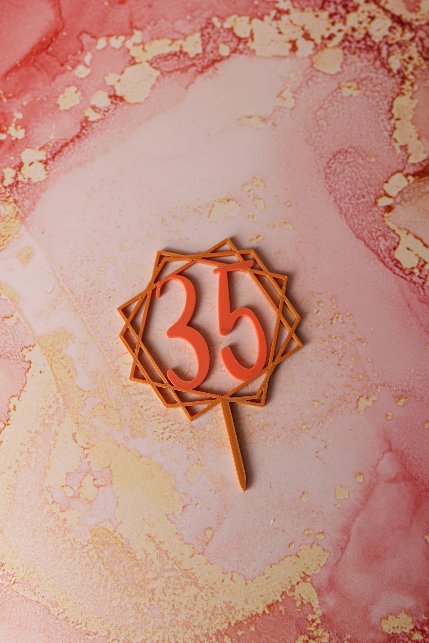Cake Topper Chiffre Personnalisé Bicolore
