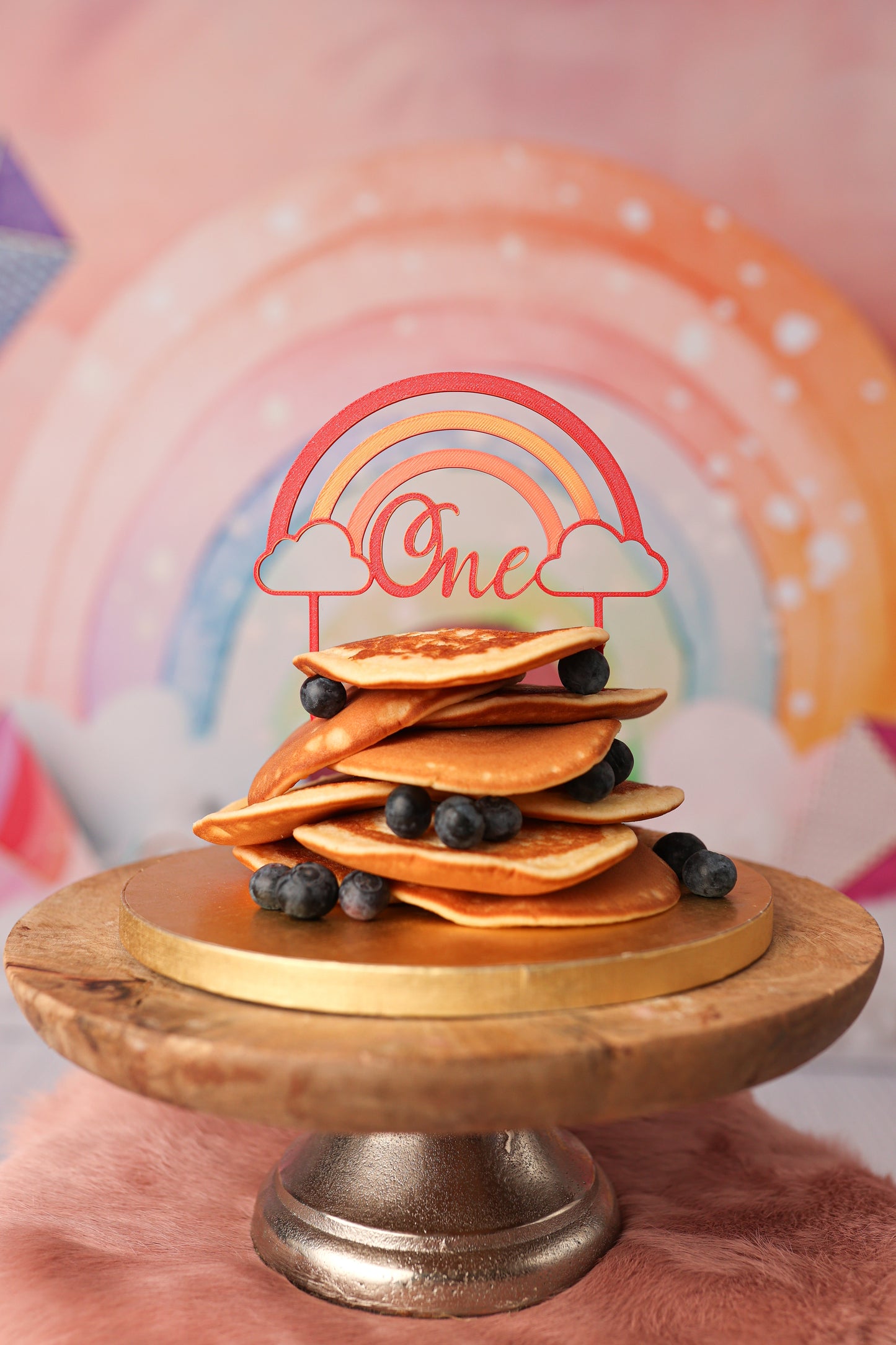 Cake Topper Rainbow One Tricolore Boho