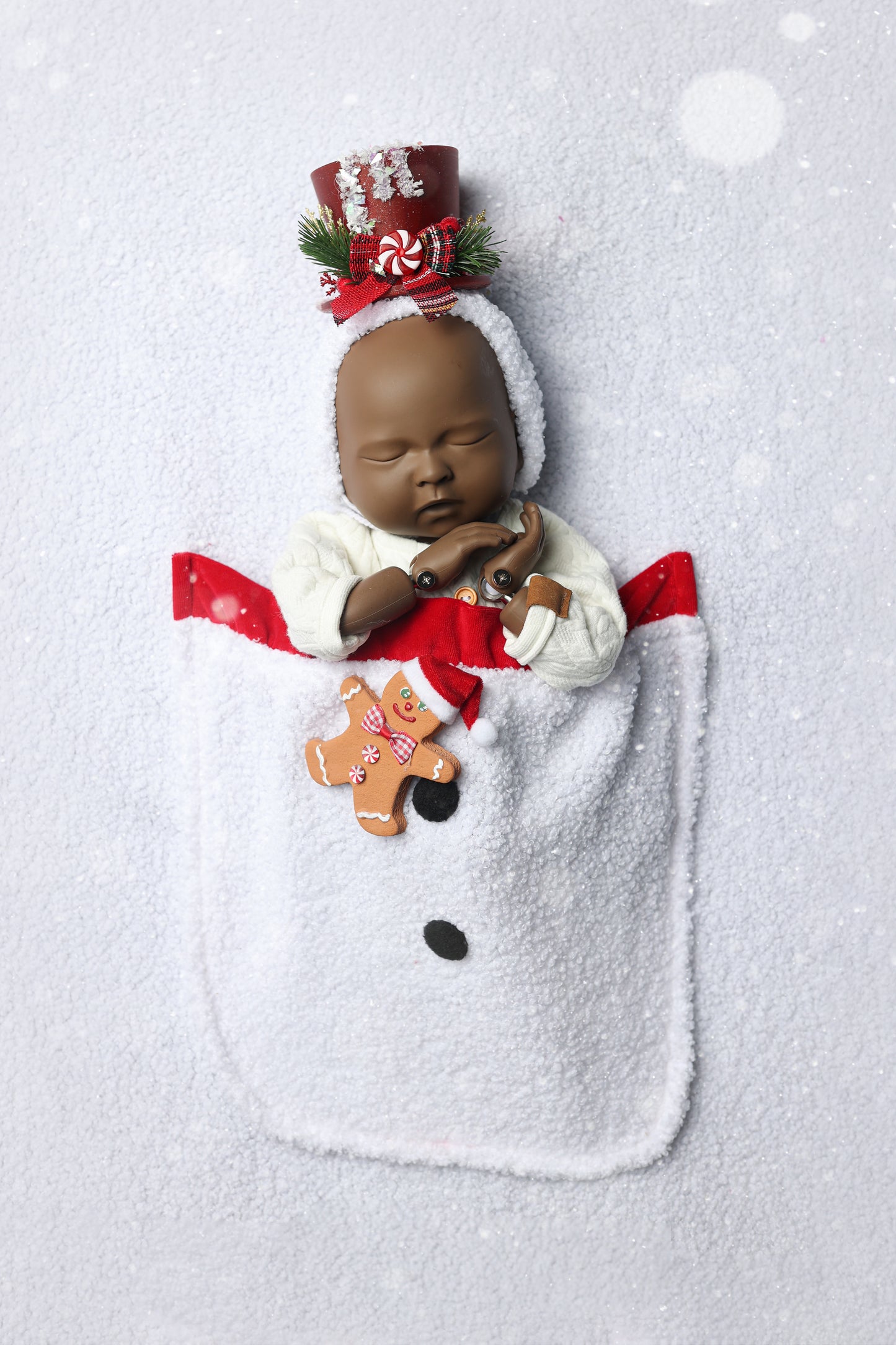 Bonnet Little Snowman - Version Rouge Pailleté - Modèle I