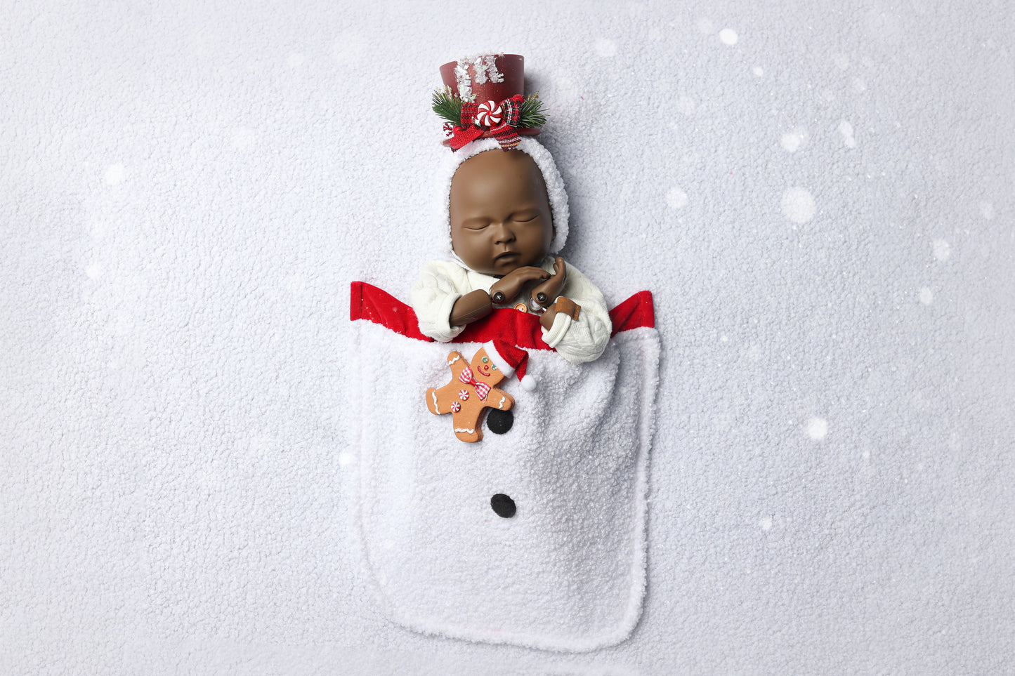 Bonnet Little Snowman - Version Rouge Pailleté - Modèle I
