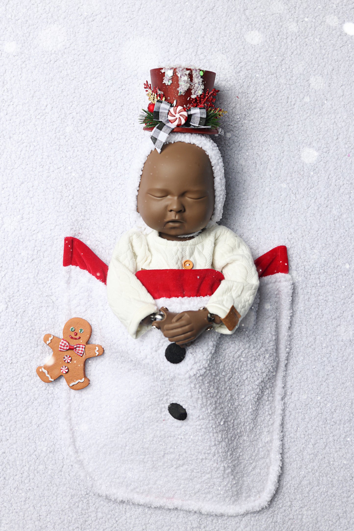 Bonnet Little Snowman - Version Rouge Pailleté - Modèle II