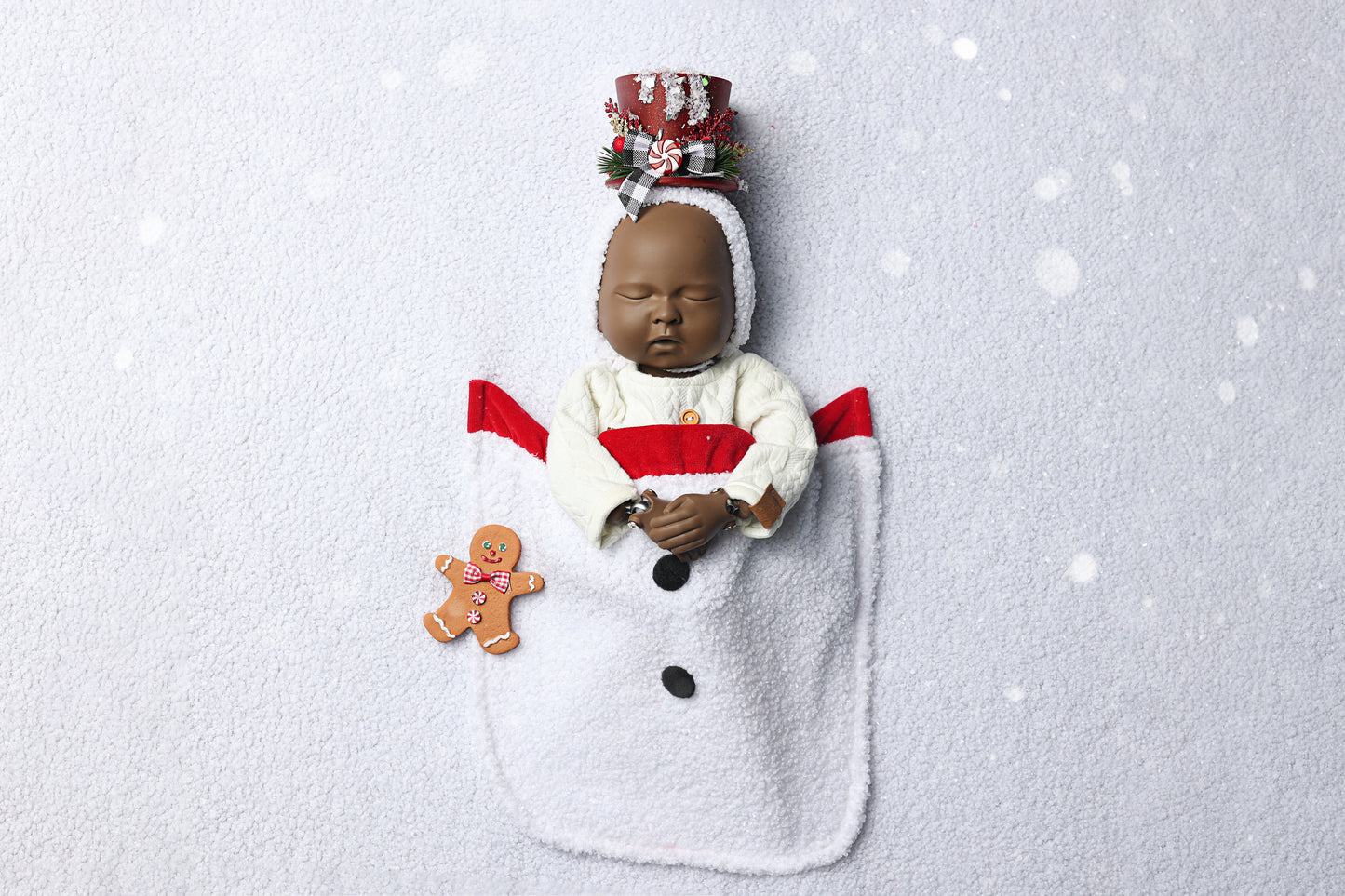 Bonnet Little Snowman - Version Rouge Pailleté - Modèle II