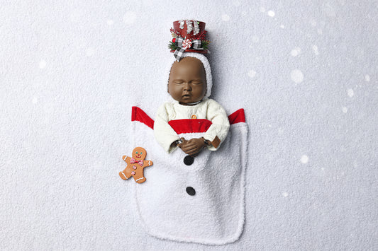 Bonnet Little Snowman - Version Rouge Pailleté - Modèle II