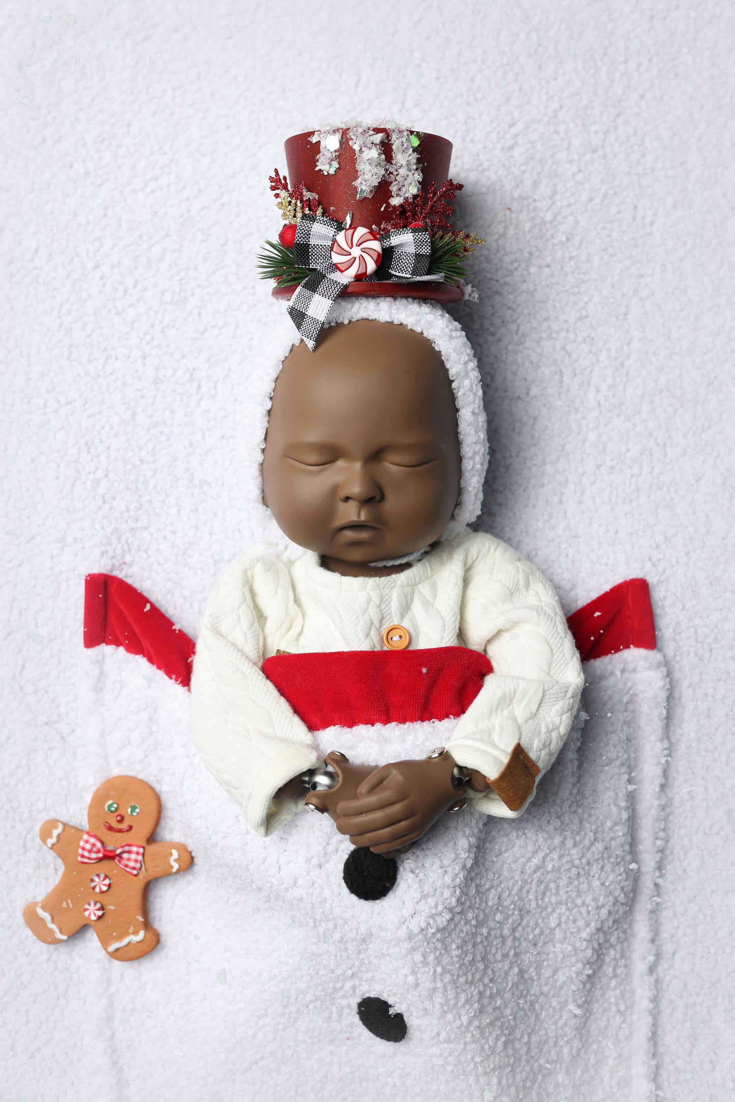 Bonnet Little Snowman - Version Rouge Pailleté - Modèle II