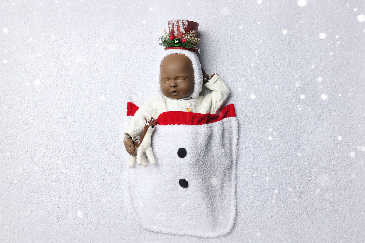 Bonnet Little Snowman - Version Rouge Pailleté - Modèle III