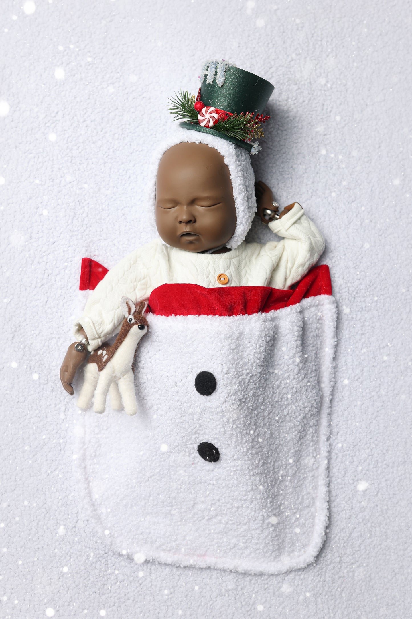 Bonnet Little Snowman - Version Vert Pailleté - Modèle I